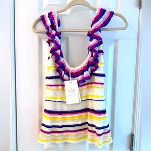Sezane Knit multicolored tank top.